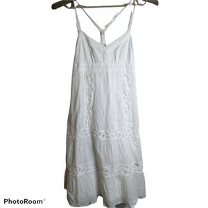 American Eagle Outfitters white eyelet slip dress.